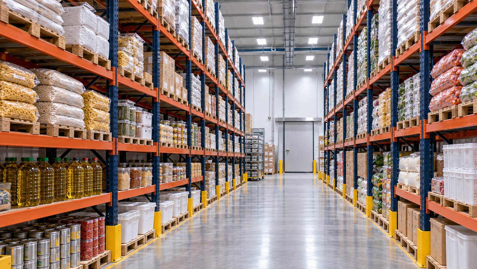 Gestión de materia prima y stock en almacén alimentario mediante control de lotes, caducidad, etiquetado y ubicación