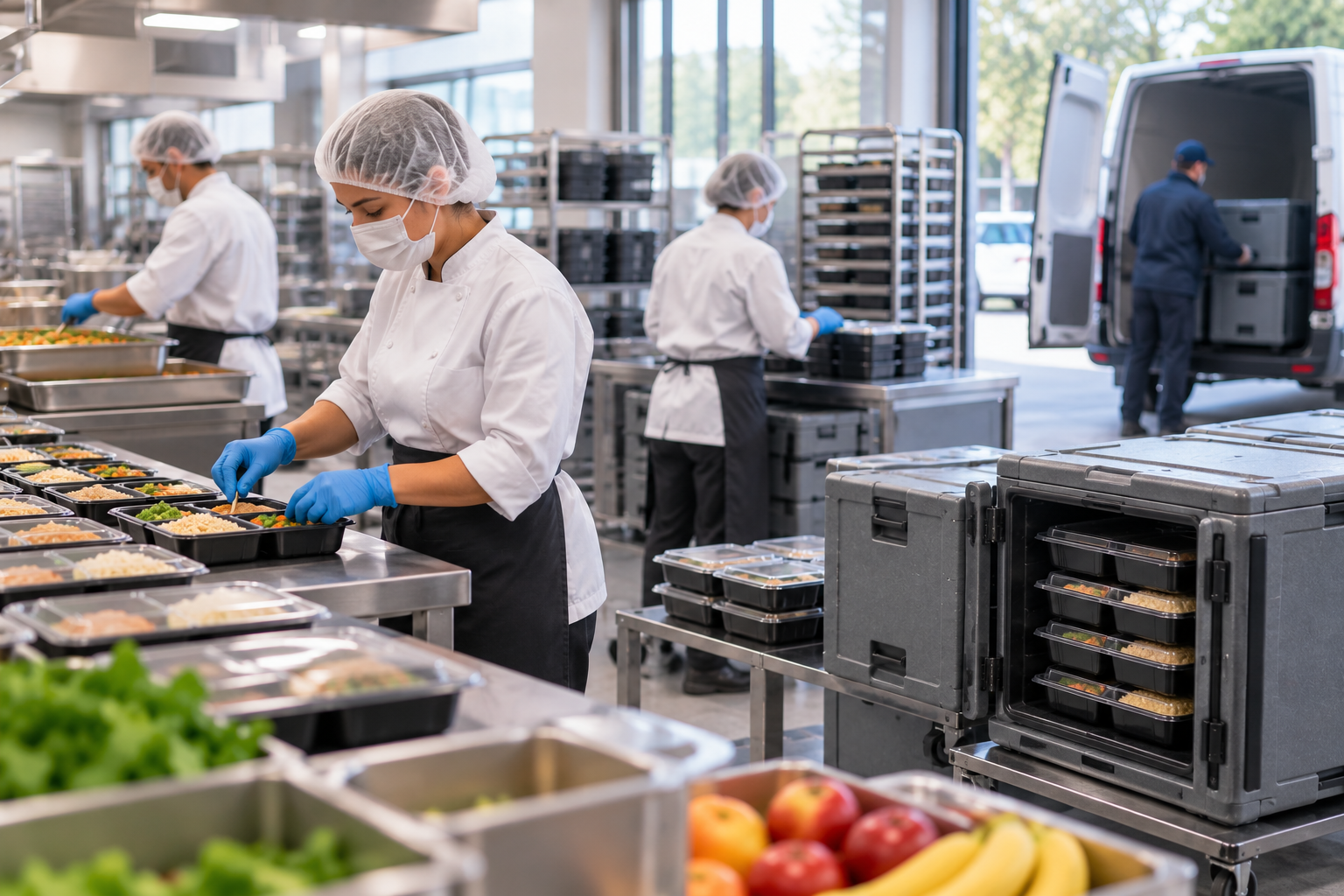 Preparación de pedidos de catering y colectividades para su distribución